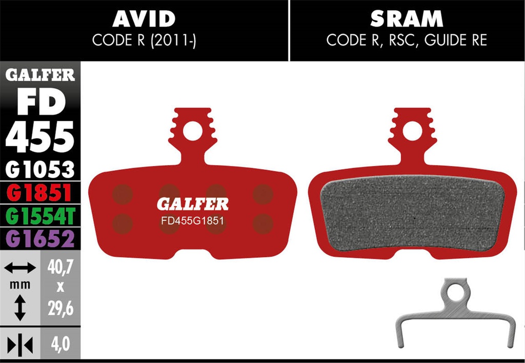 BIKE ADVANCED BRAKE PAD AVID CODE R (11-)