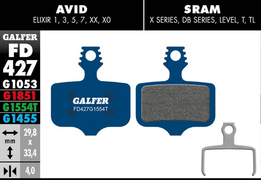 [FD427G1455] BIKE ROAD BRAKE PAD AVID ELIXIR - SRAM XX