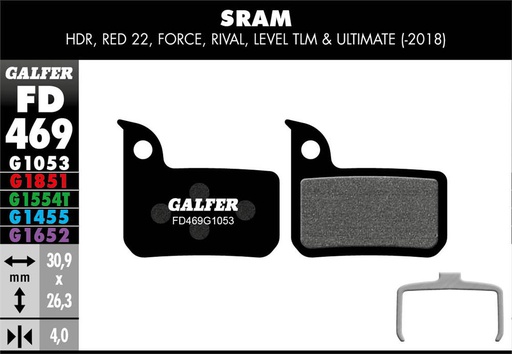 [FD469G1053] BIKE STANDARD BRAKE PAD SRAM RED 22 - LEVEL